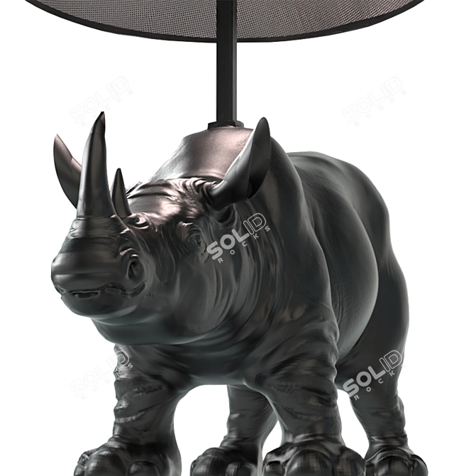 African Rhino Lamp 3D model image 3