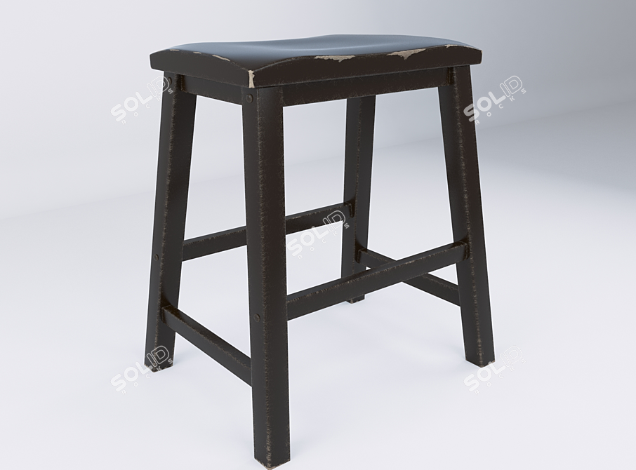 Vintage-Inspired Verona Home Barstool 3D model image 2