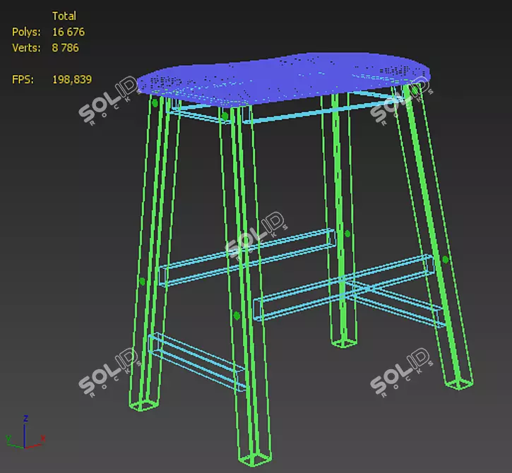 Vintage-Inspired Verona Home Barstool 3D model image 3