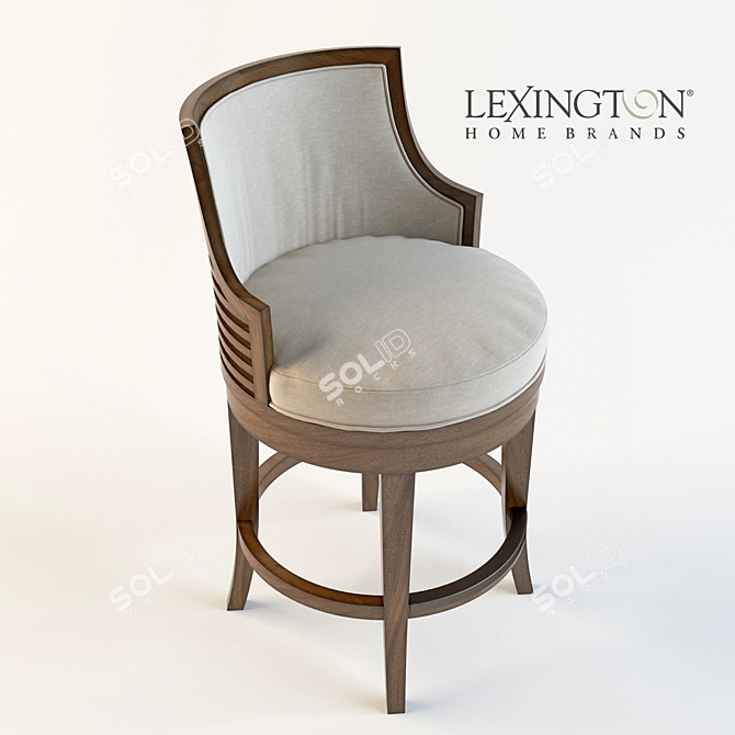 Luxury Ocean Club Swivel Counter Stool 3D model image 2