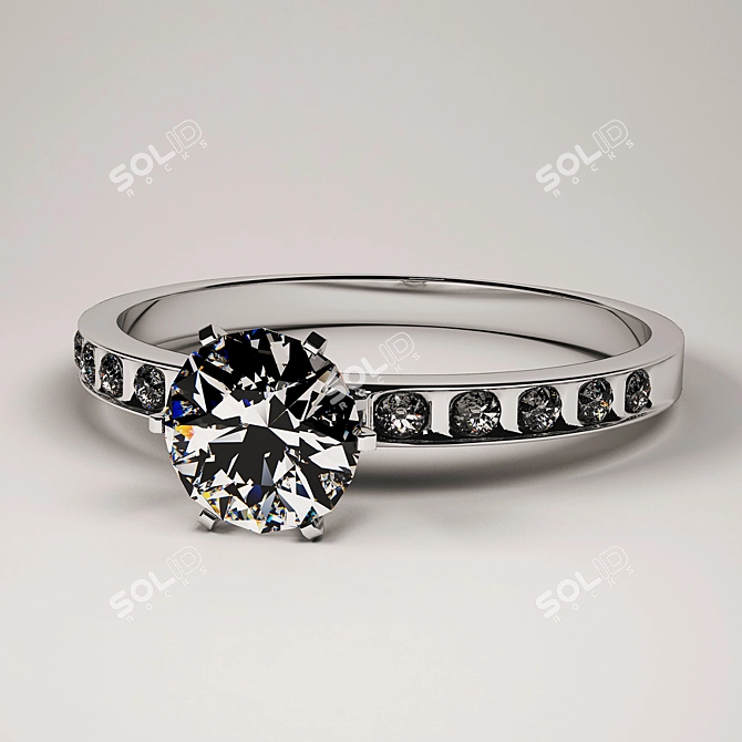 Elegant Silver Ring 3D model image 1