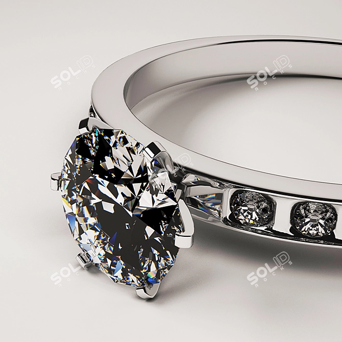 Elegant Silver Ring 3D model image 2