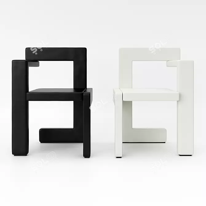 Elegant Leather Steltman Chair 3D model image 1