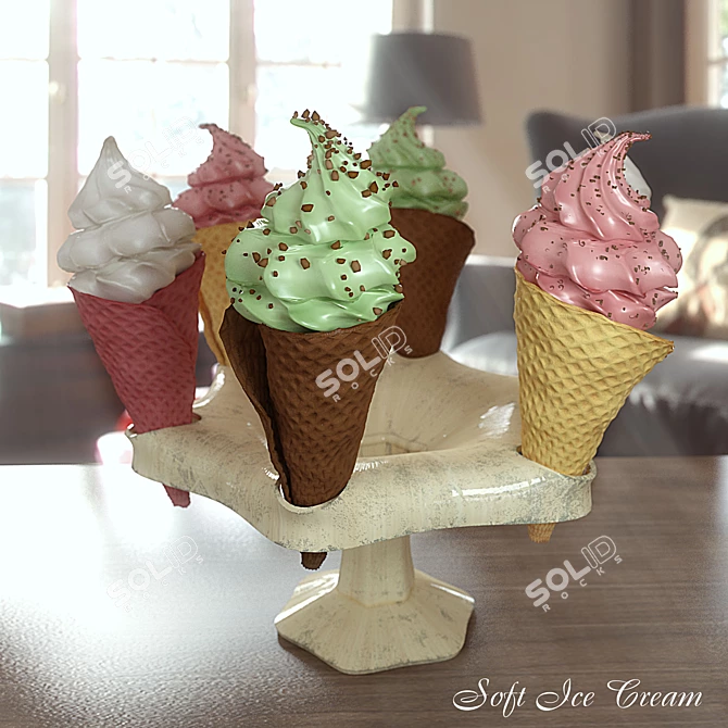 Smooth Serve Liquid Ice Cream Stand 3D model image 1