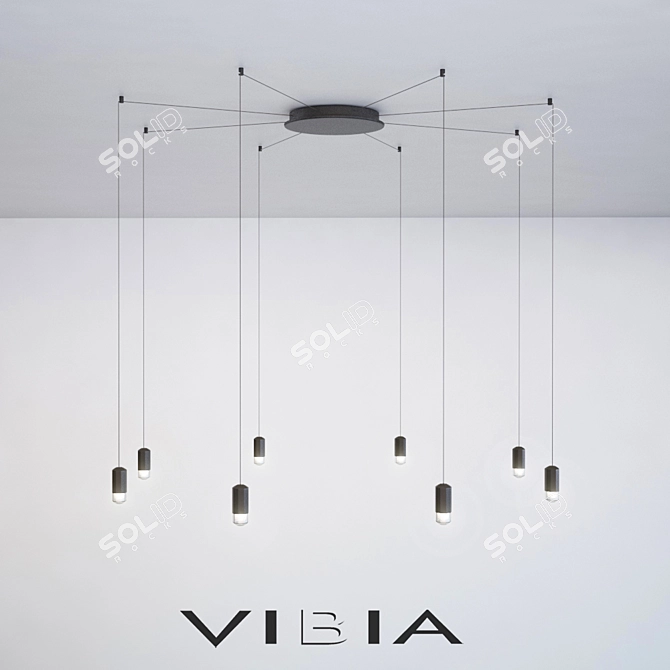 VIBIA WIREFLOW 0355: Modern Modular Ceiling Light 3D model image 1