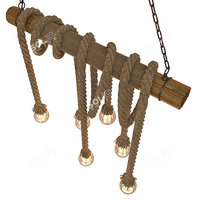 Vintage Rope Pendant Lights 3D model image 3
