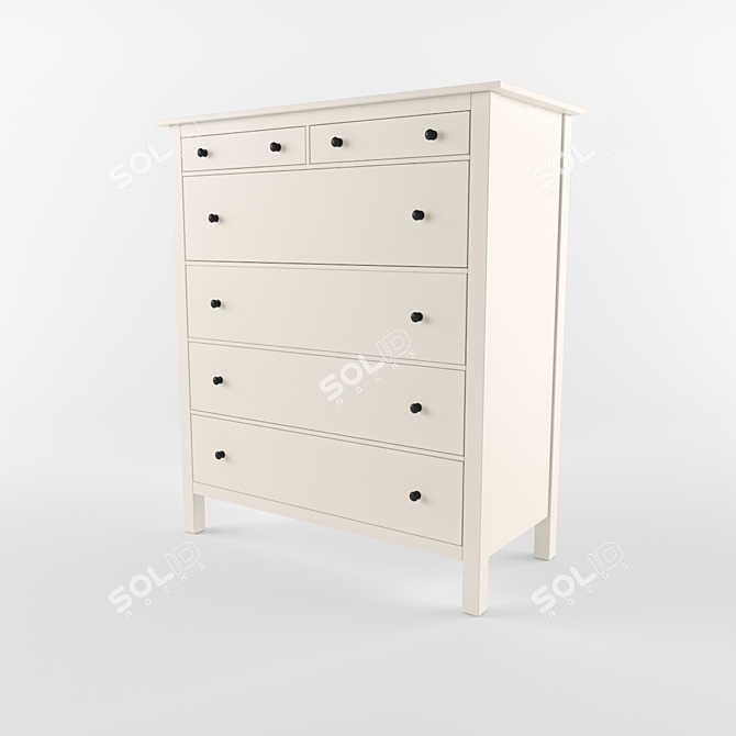 Stylish IKEA HEMNES 6-Drawer Chest 3D model image 1