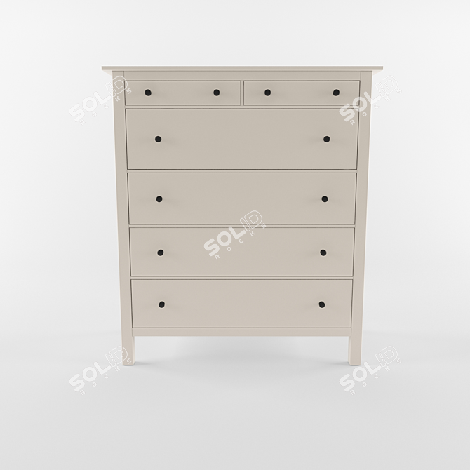 Stylish IKEA HEMNES 6-Drawer Chest 3D model image 2