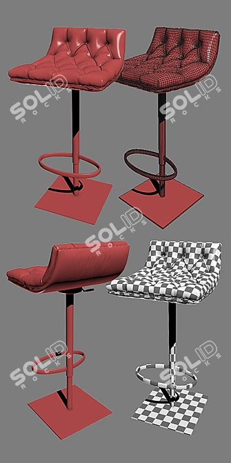 Sophisticated Constantini Pietro Club Bar Stool 3D model image 3