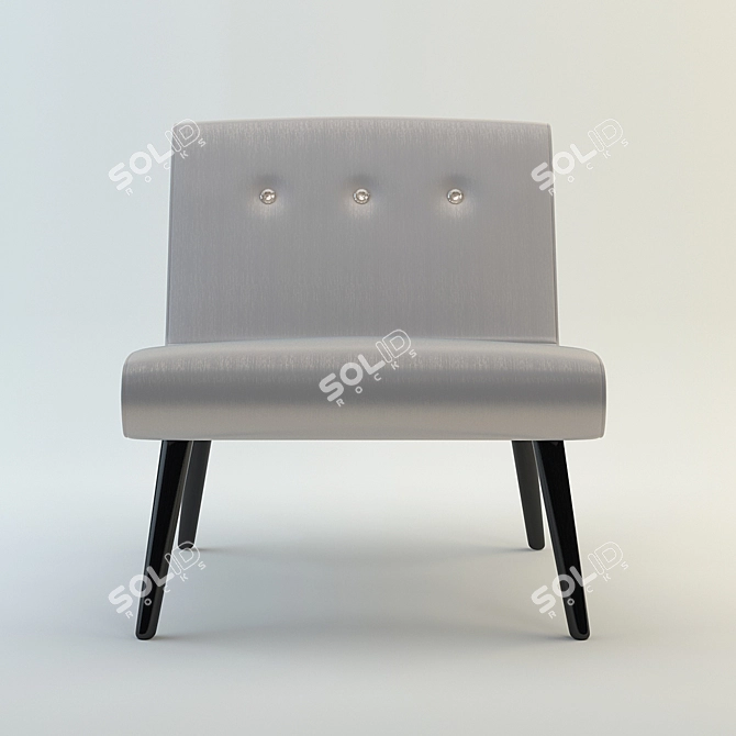 Silver Crush Vintage Accent Chair 3D model image 2