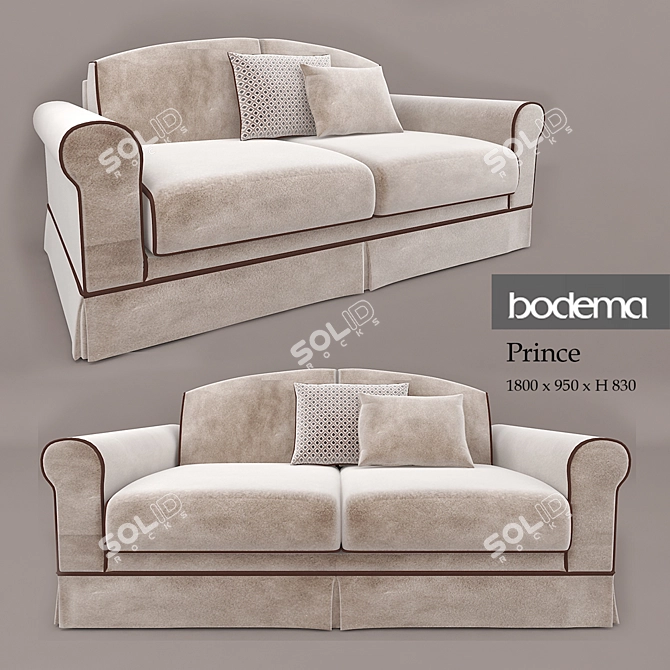 Italian Prince Sofa by Bodema 3D model image 1