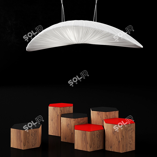 Liana Lamp and Centre Tables: Aqua Creations & Modloft 3D model image 1