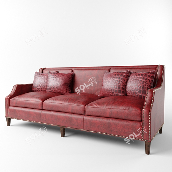 Premium Leather Sofa - William 3D model image 1