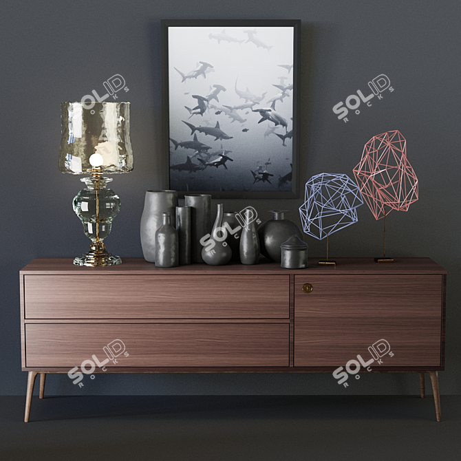 Zio Buffet & Decor Set: Stylish Accessories for Your Home 3D model image 1