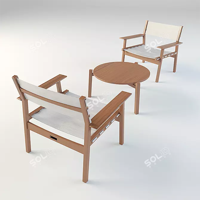 Minimalist Djuro Lounge Set 3D model image 1