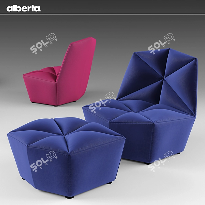 Alberta Black Armchair 3D model image 1