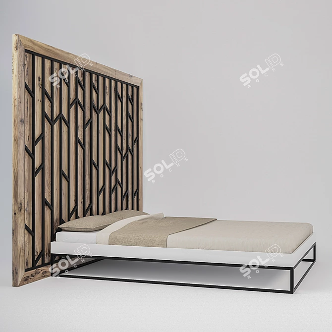 Elevate Your Sleep: VYNARCHYK Bed 3D model image 2