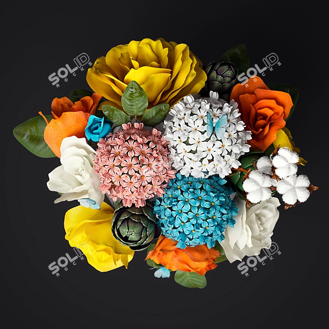 Vibrant Spring Blossom 3D model image 2