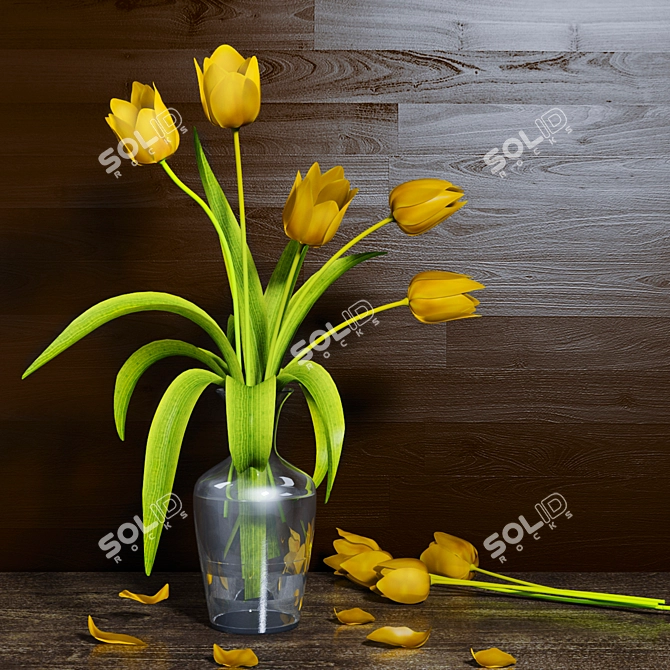 Elegant Tulip Vase 3D model image 1