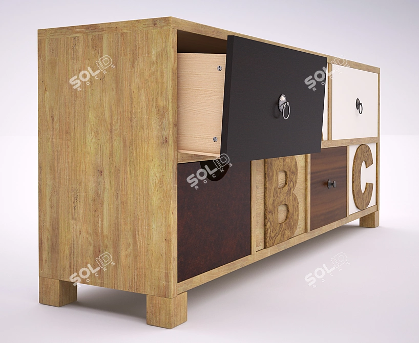 Modern ABC Chest 3D model image 3