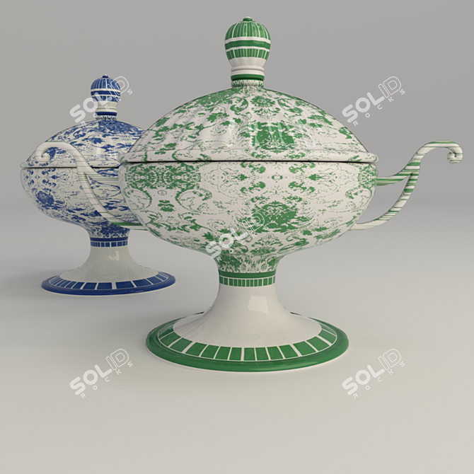 Elegant Ceramic Vase 3D model image 1