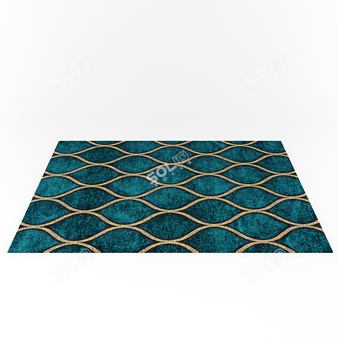 Elegant Peacock Feather Carpet 3D model image 1