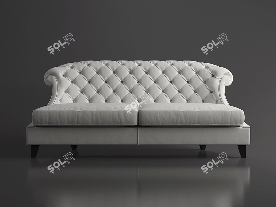 Classic Leather Sofa: Angelo Cappellini Magda 3D model image 2