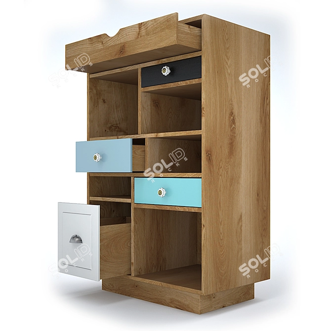 Scandinavian Style Chest of Drawers 3D model image 2