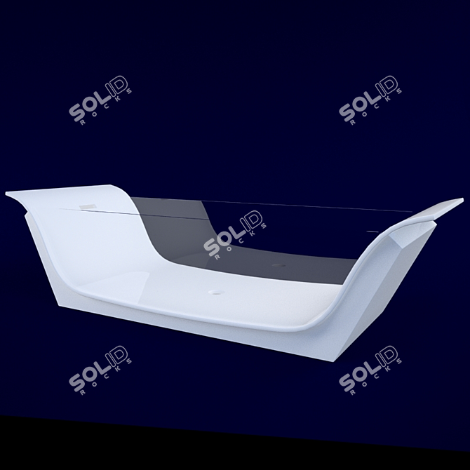 Elegant Glass Bathtub Chaise 3D model image 3