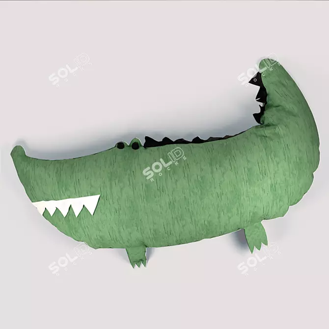 Comfort Cuddles: Croc Pillow 3D model image 1