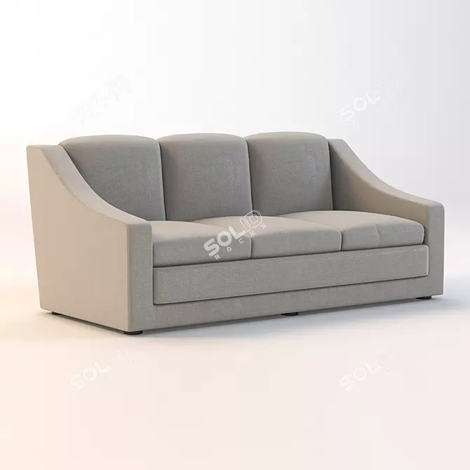 Sleek 3-Seater Sofa 3D model image 1