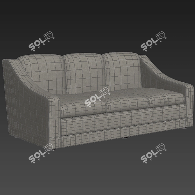 Sleek 3-Seater Sofa 3D model image 2