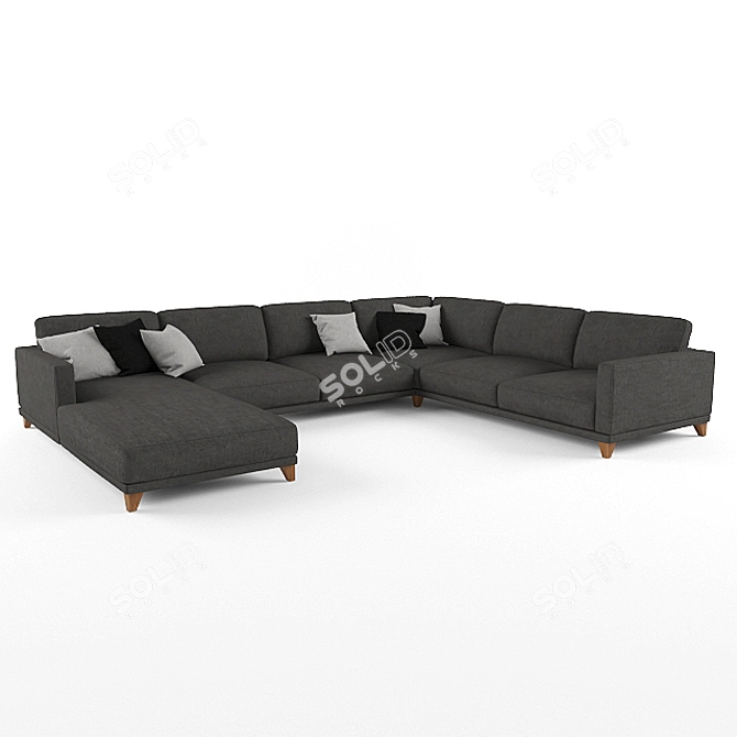 Comfy Lounge Sofa 3D model image 2