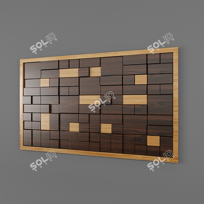 Title: Rustic 3D Wooden Wall 3D model image 1