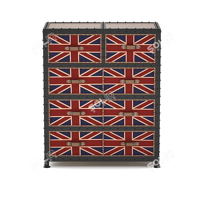 British Flag Dresser 3D model image 3