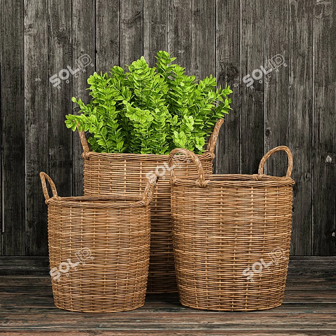 Green Oasis Basket 3D model image 1