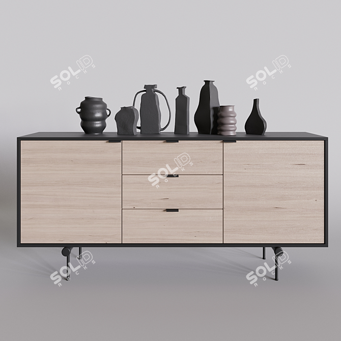 Modern Ceramic Sideboard, 165cm 3D model image 1