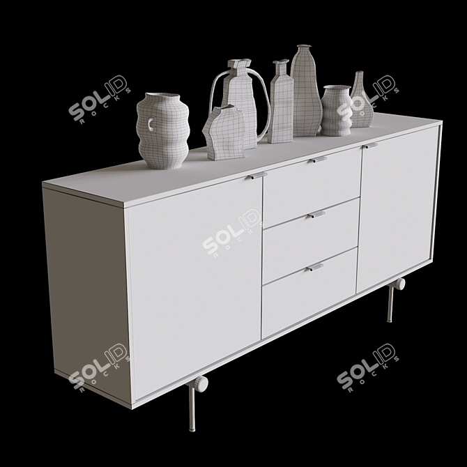 Modern Ceramic Sideboard, 165cm 3D model image 3