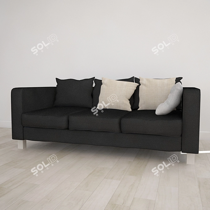 Contemporary Sofa with Pillows 3D model image 1