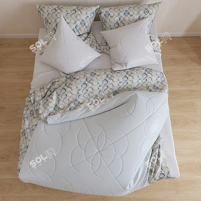 Elegant Bedding Set 3D model image 1