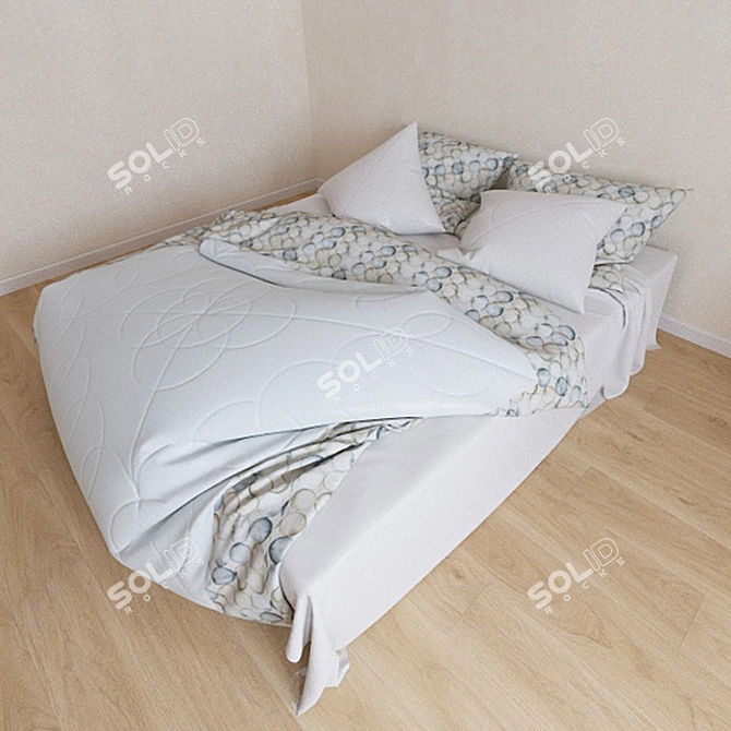 Elegant Bedding Set 3D model image 2