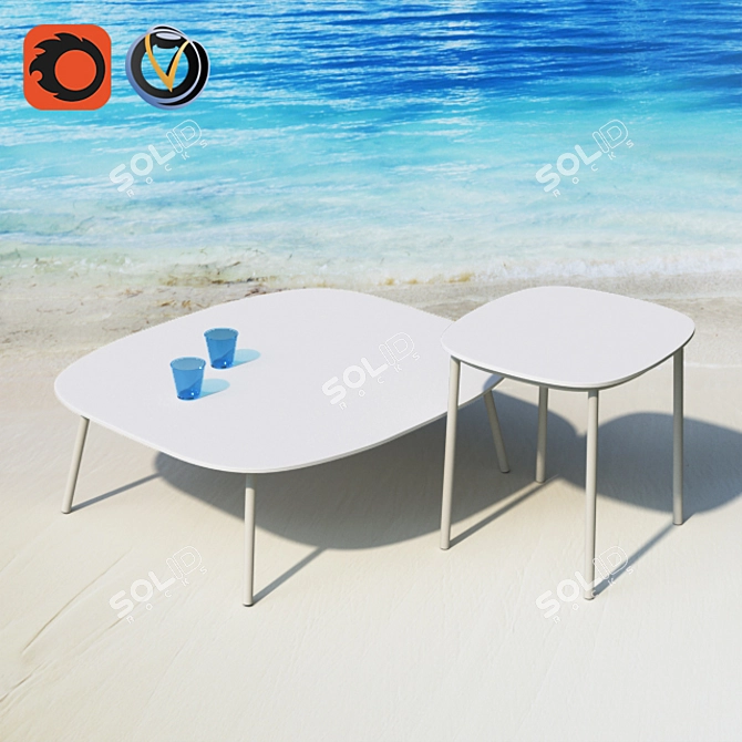 Tribù Tosca Low Tables: Timeless Elegance 3D model image 1