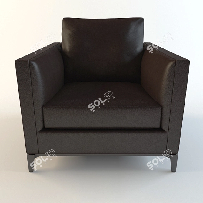 Luxury Leather Minotti Andersen Armchair 3D model image 2