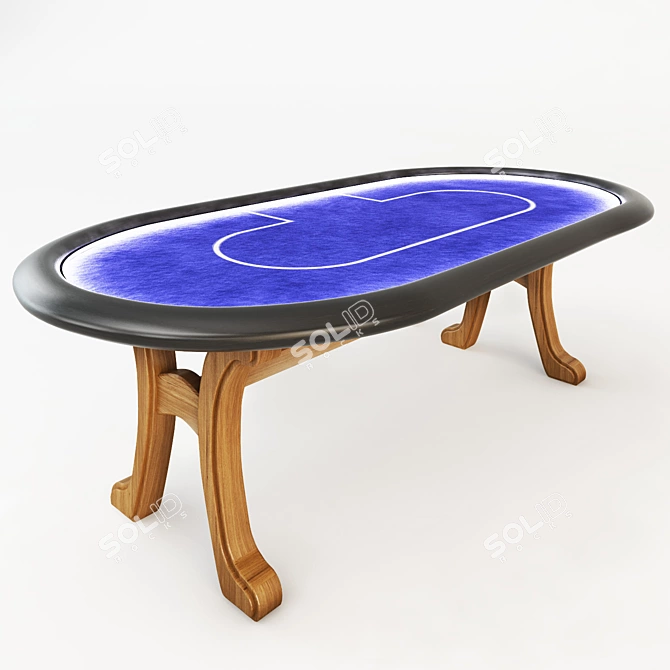 Premium Poker Table with Textured Finish 3D model image 1