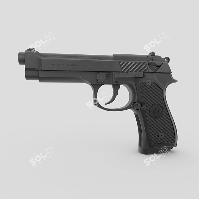 Precision Performance: Beretta 92 FS 9x19 Pistol 3D model image 1