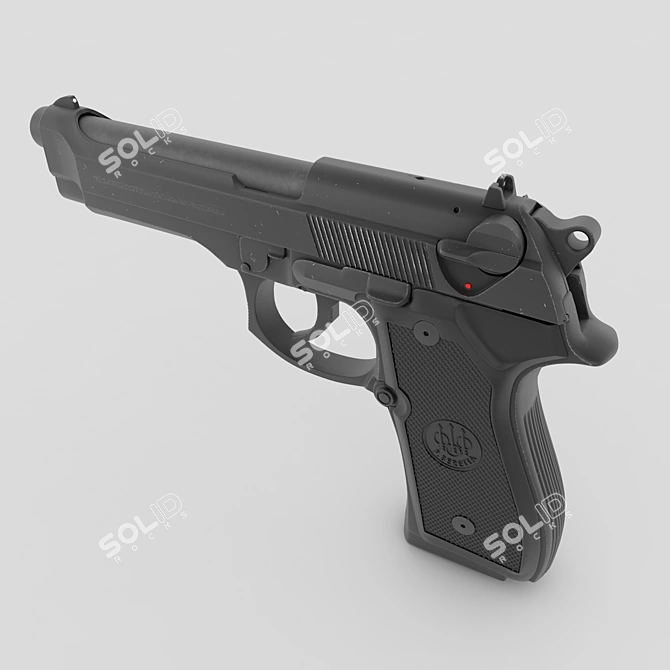 Precision Performance: Beretta 92 FS 9x19 Pistol 3D model image 2