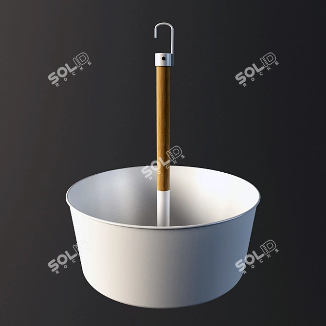 Sleek Hanging Planter 3D model image 1