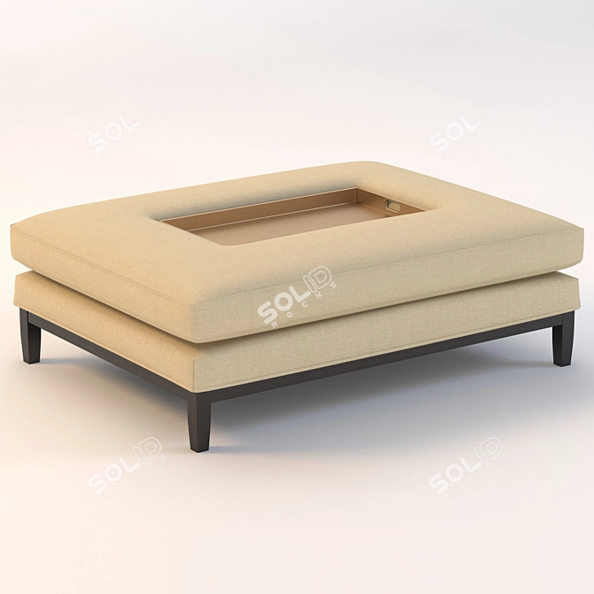 Versatile Ottoman: Tray-Topped Beauty 3D model image 1