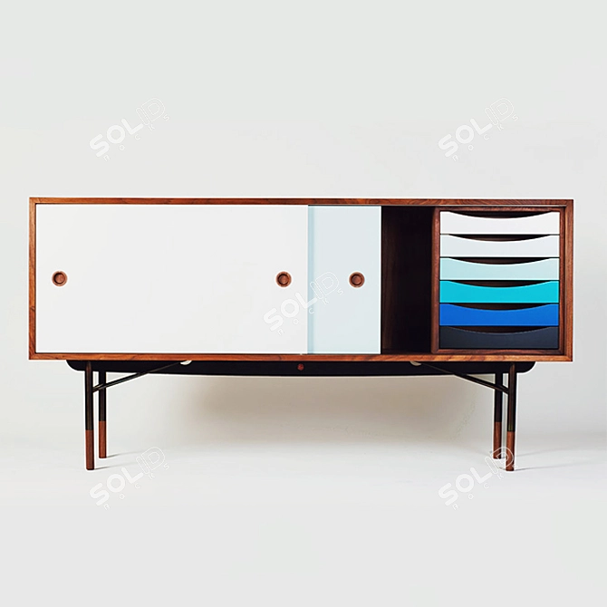 Modern Cubist Sideboard: Finn Juhl 3D model image 1