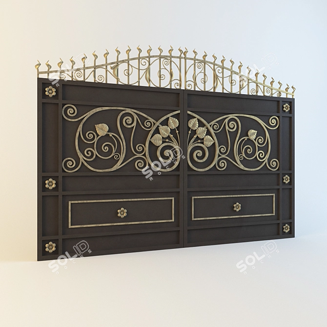 Strong and Spacious Gate: 4.4m x 3m 3D model image 1